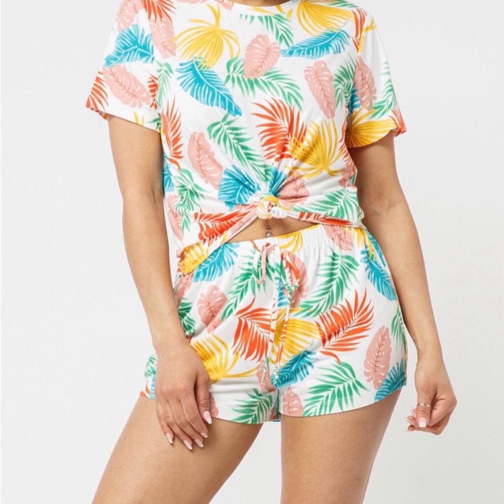 Tropical Print Two-Piece Set